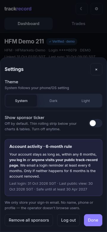 Settings screenshot